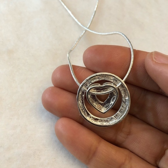 NWOT | Rhinestone Modern Design Pendant & Necklace - Picture 6 of 7